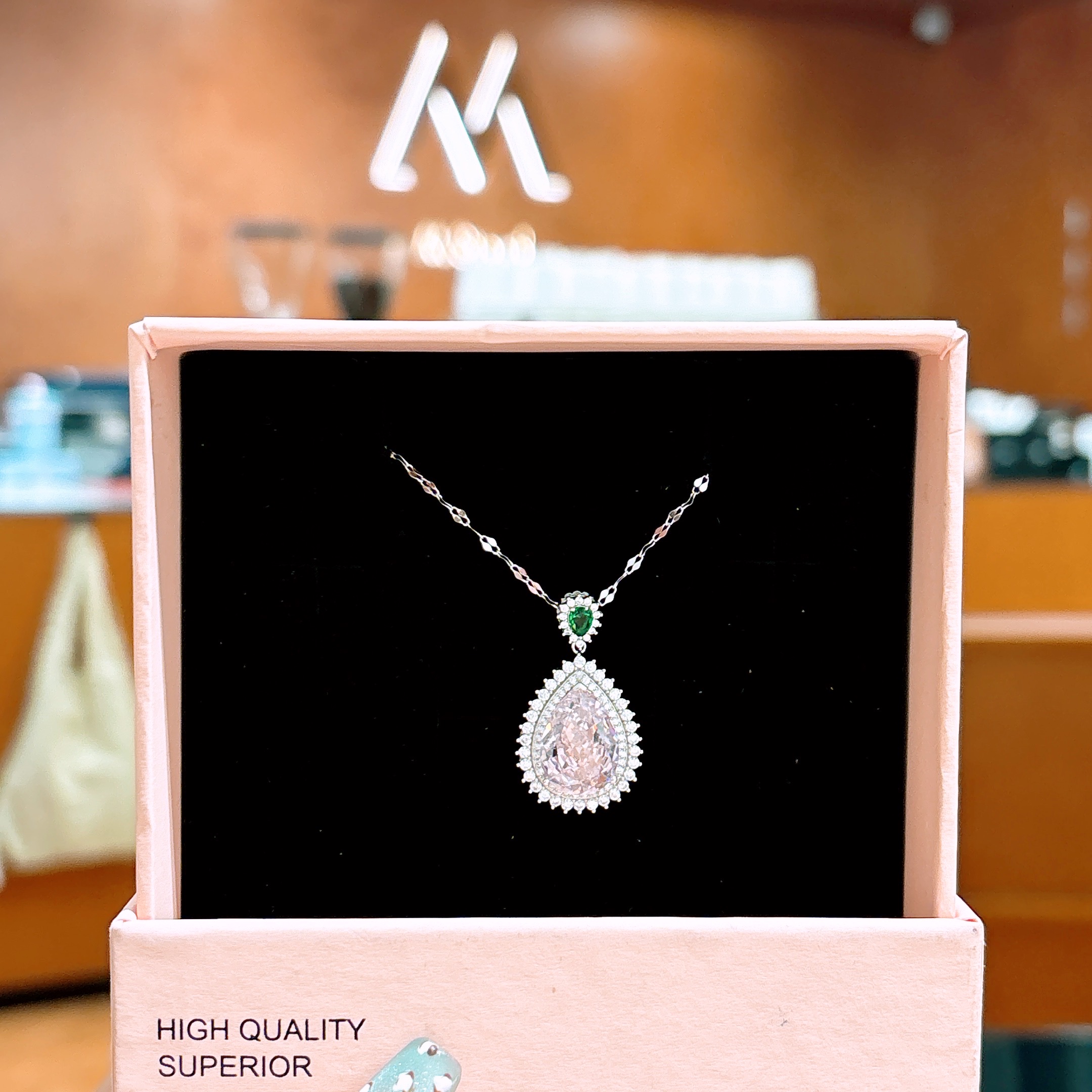 Fine Silver High Carbon Diamond Necklace Romantic Birthday Silver