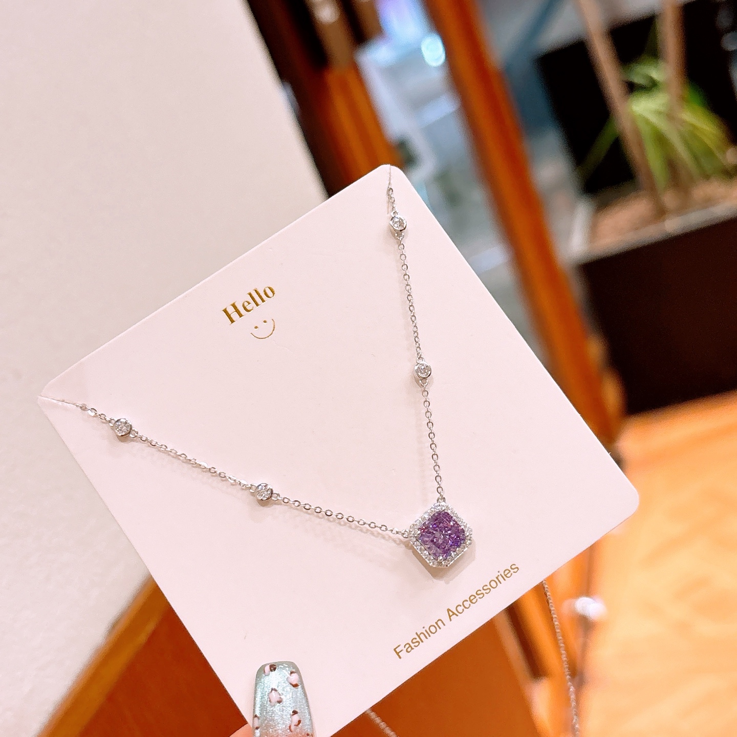 925 Silver High Carbon Diamond Necklace Soft New Year Silver