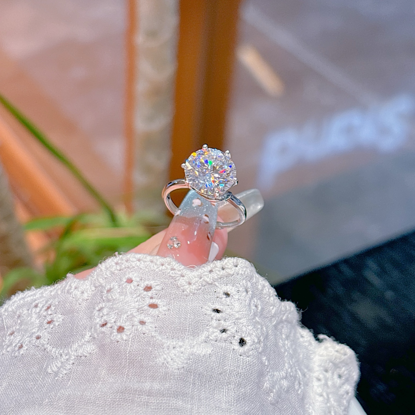 S925 Sterling Silver Moissanite Ring Unique Graduation Gold