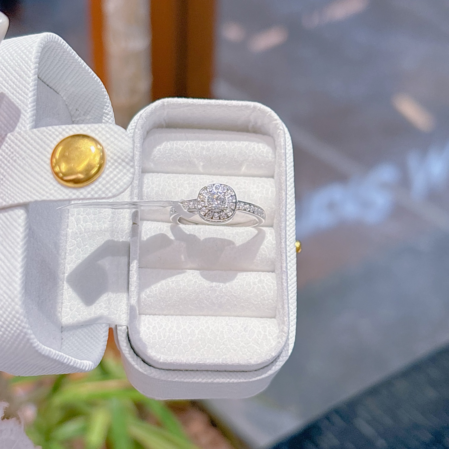 Hochglanzpoliertes Silber Moissanit Ring Frisch Muttertag Gold