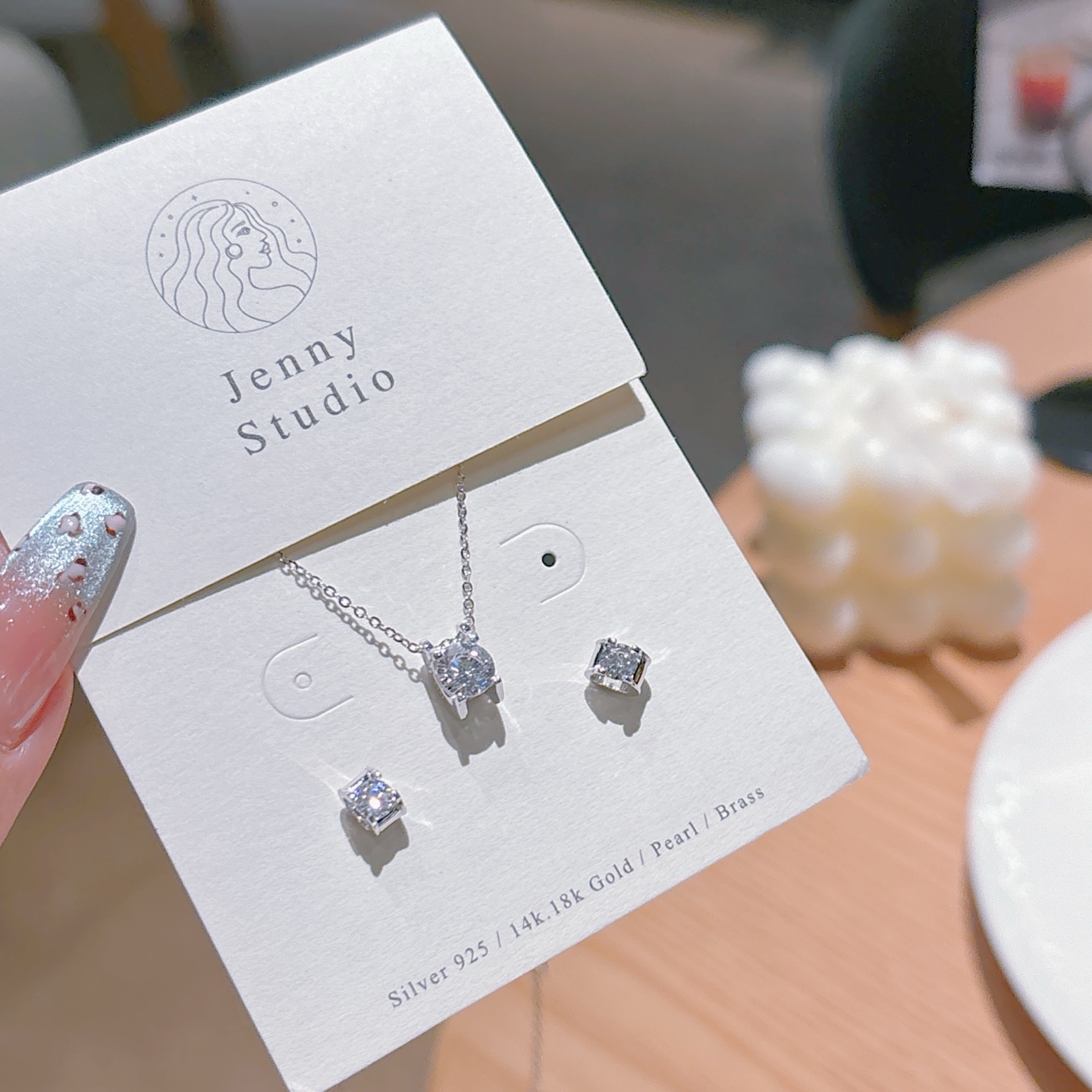 Nickel Free Silver Earrings & Necklace Set Fresh Graduation Gold