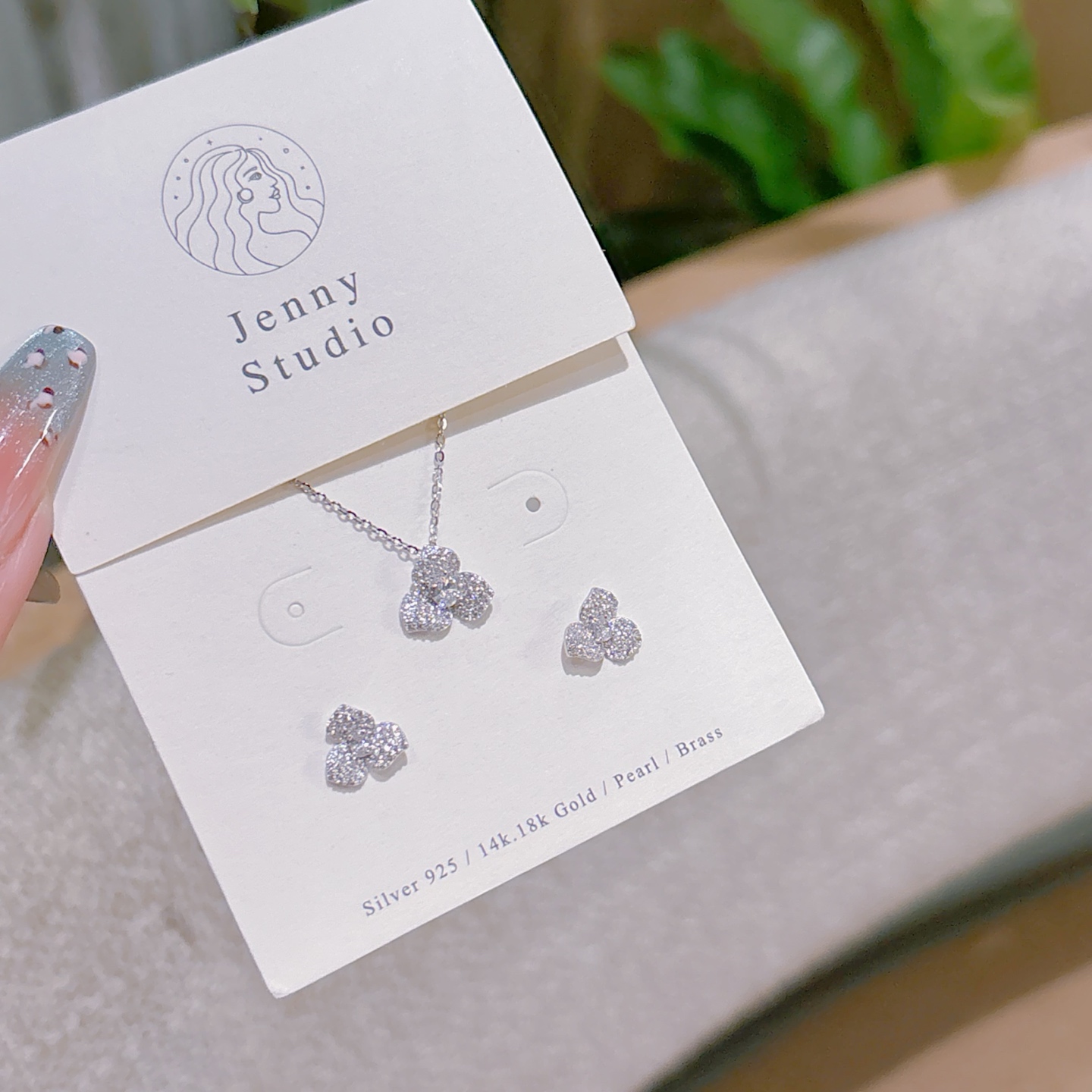 925 Silver Earrings & Necklace Set Unique Engagement Gold