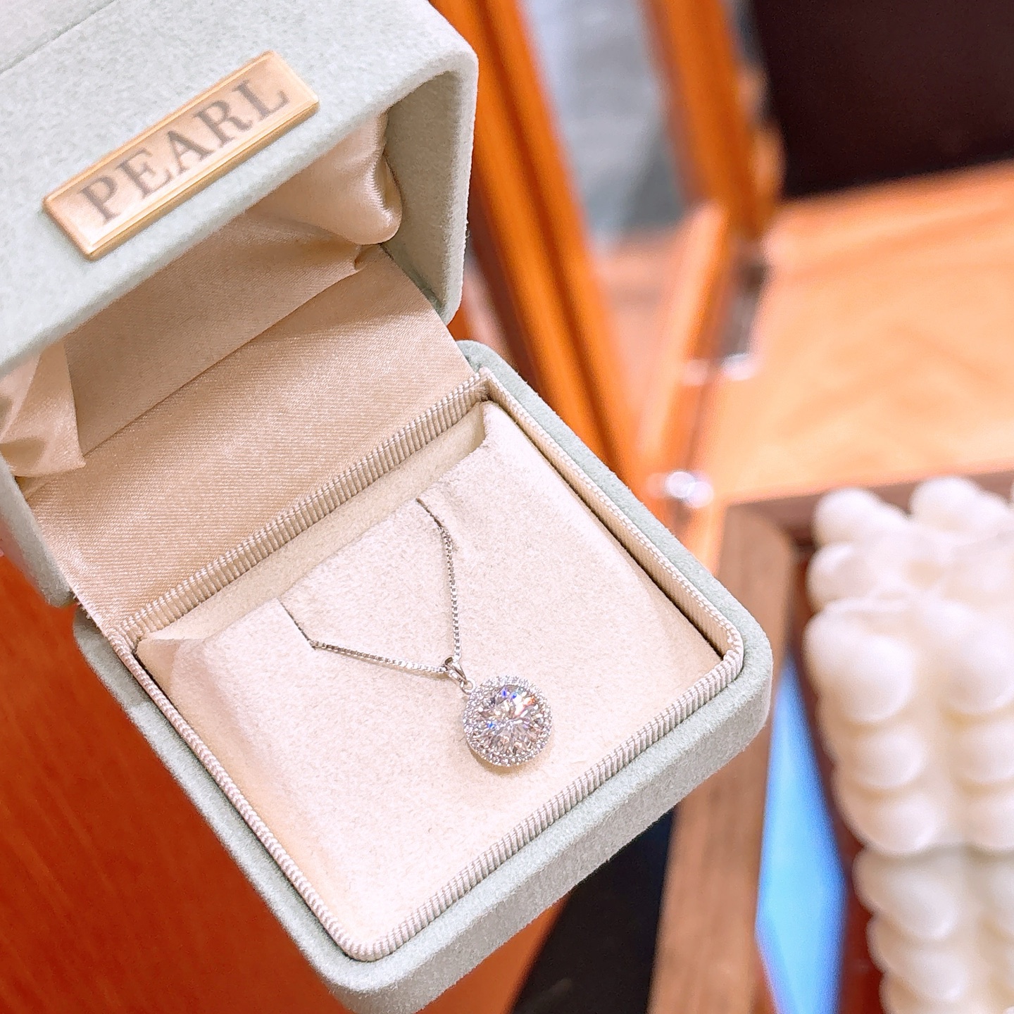 S925 Sterling Silver Moissanite Necklace Fresh Mother's Day Gold