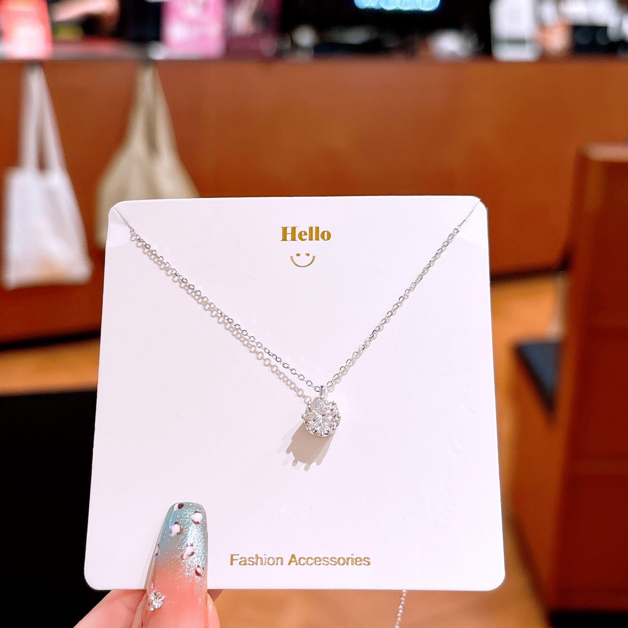 Solid Silver Moissanite Necklace Fresh Housewarming Silver