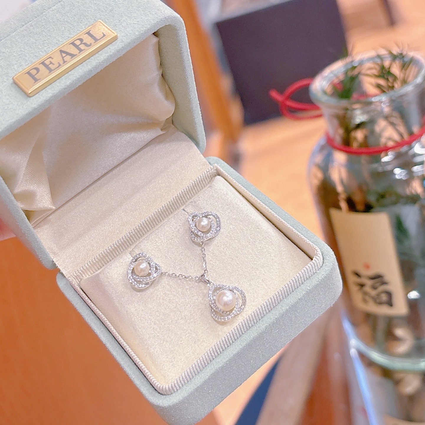 ユニークファインシルバーイヤリング＆ネックレスセットシルバー 日常使い