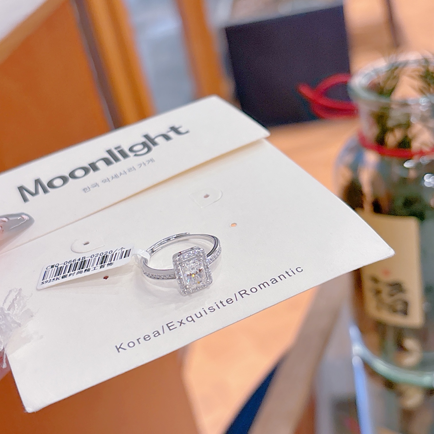 Low Allergy Silver Moissanite Ring Light Luxury Bestie Gift Silver