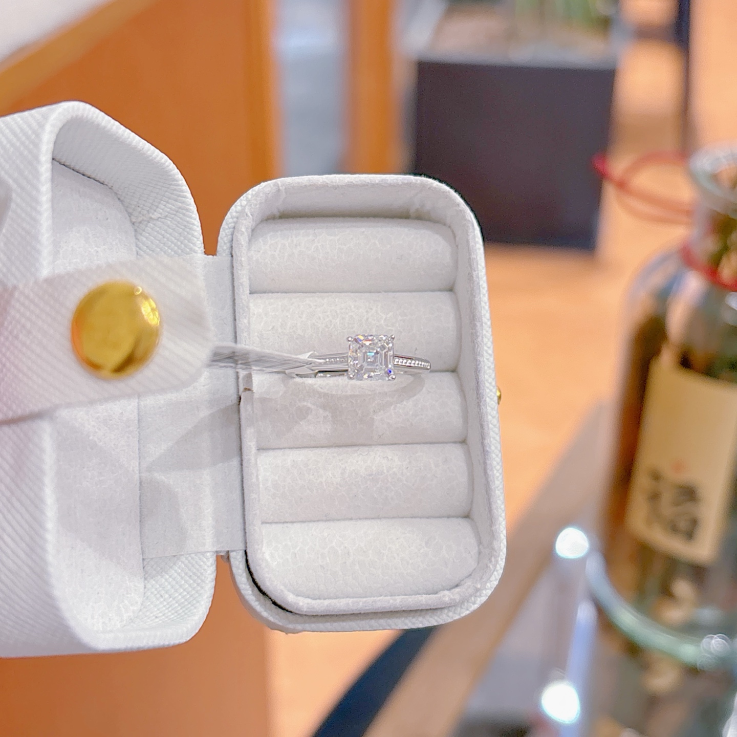 925 Silver Moissanite Ring Delicate Confession Gold