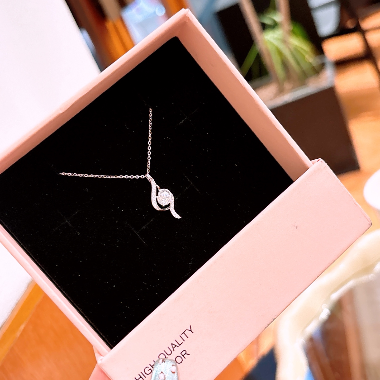 Low Allergy Silver Moissanite Necklace Premium Valentine's Day Silver