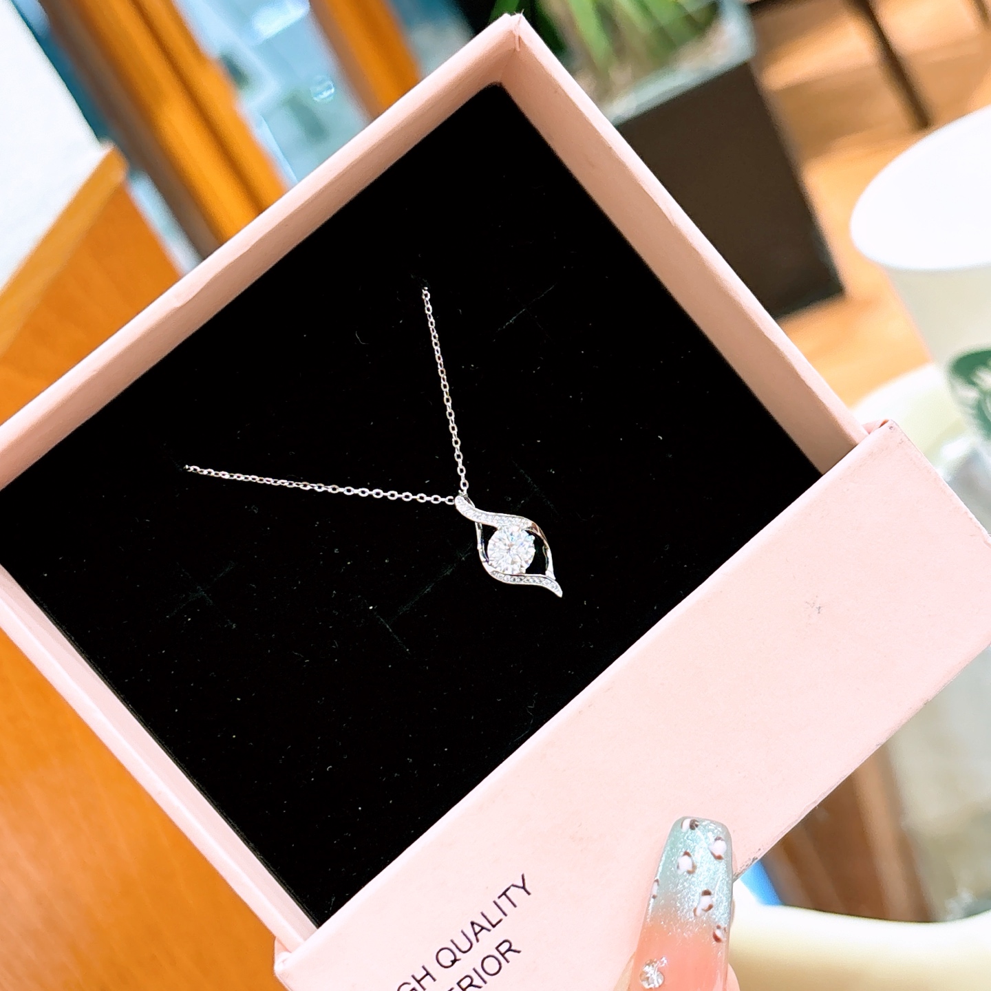 925 Silver Moissanite Necklace Premium Party Silver