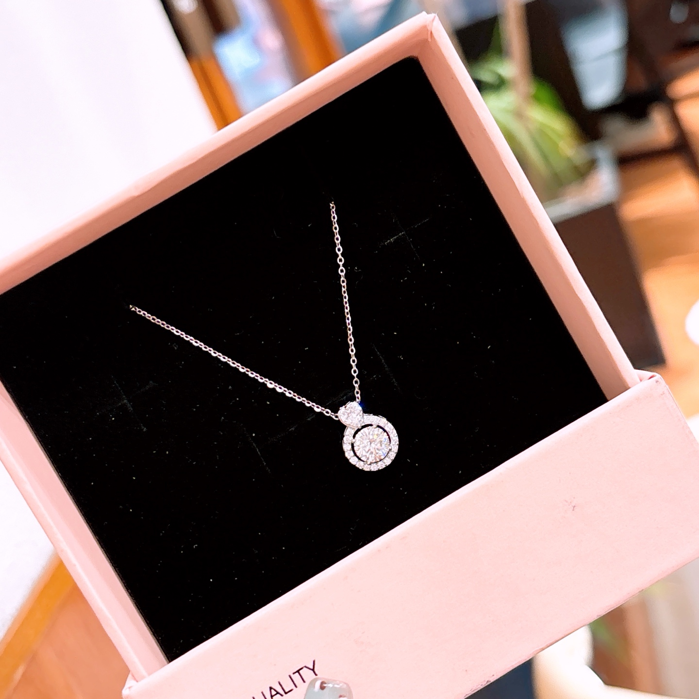 High Polish Silver Moissanite Necklace Playful Annual Party Silver