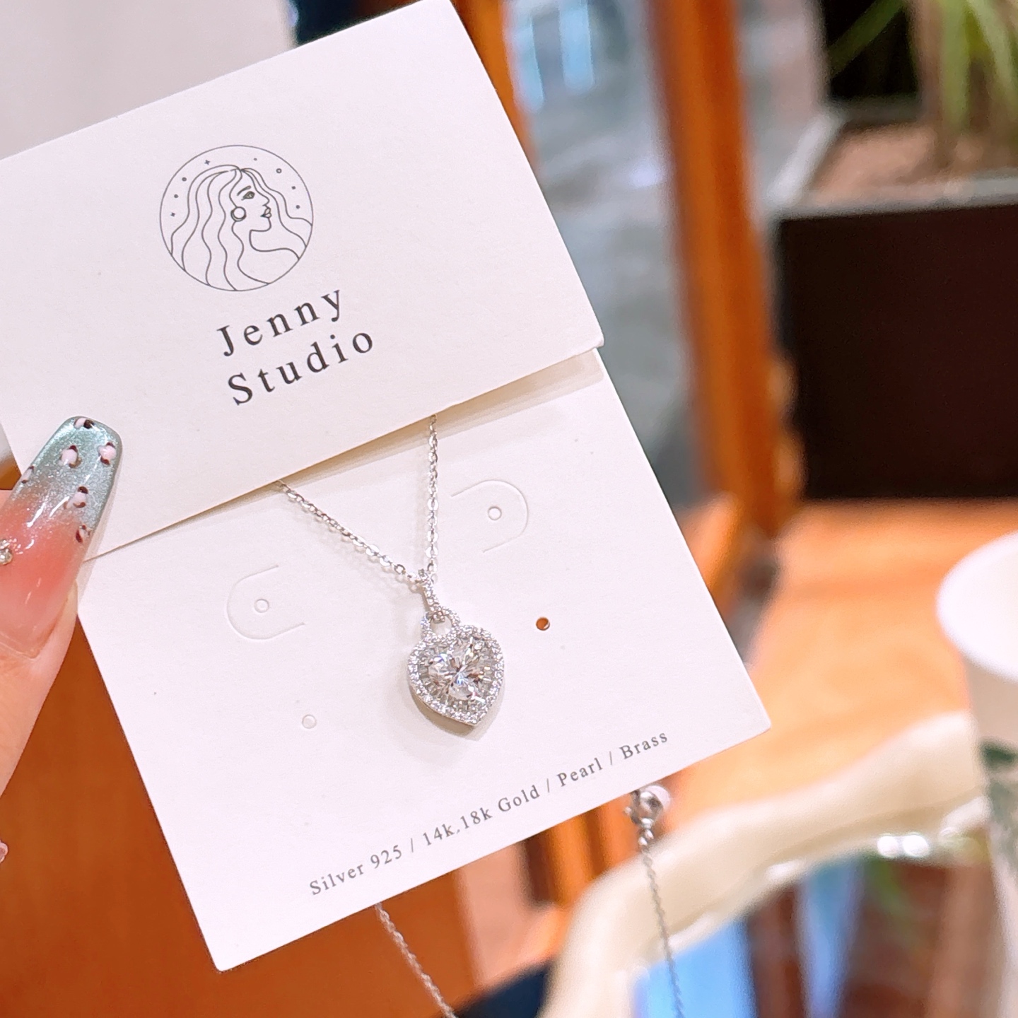 High Polish Silver Moissanite Necklace Sweet & Cool Wedding Registration