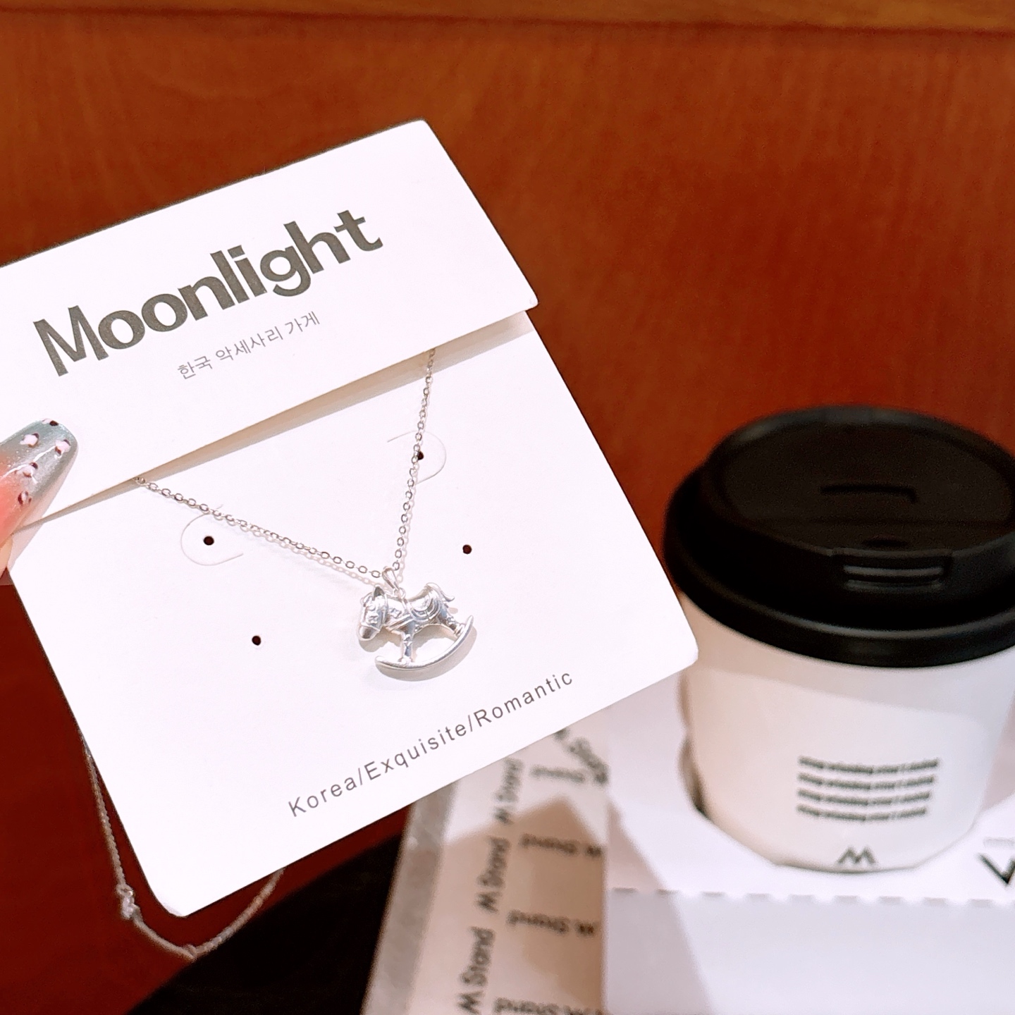 High Polish Silver Necklace Korean Style Banquet Gold