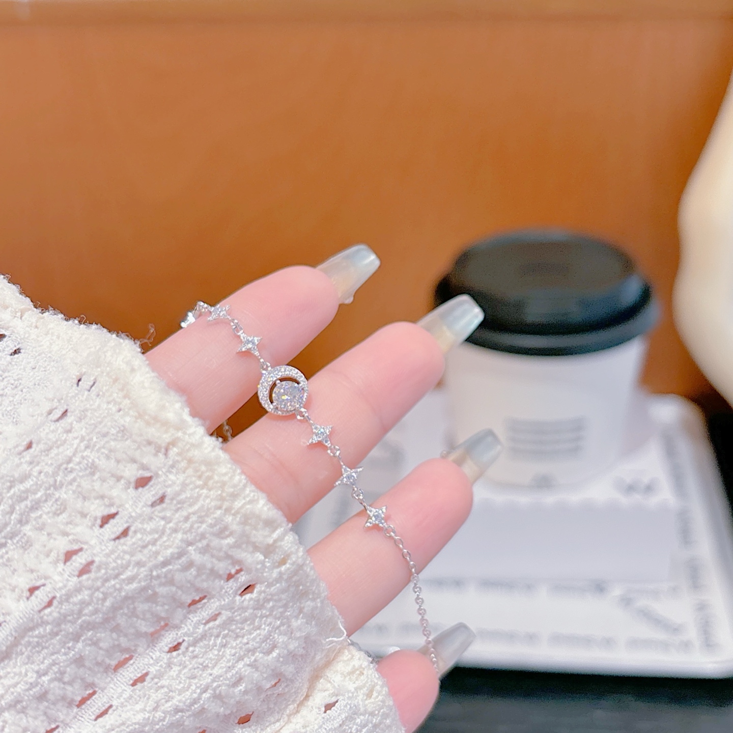 Solid Silver Moissanite Bracelet Cute Date Night Gold