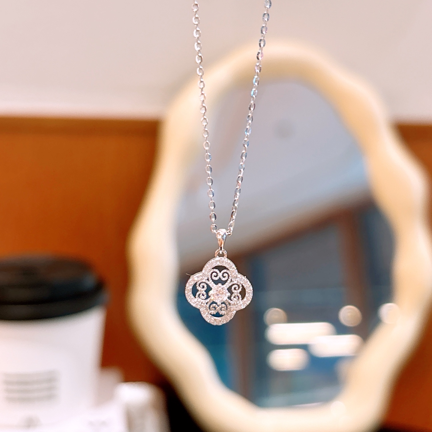 S925 Sterling Silver Moissanite Necklace Delicate Spring Festival Gold