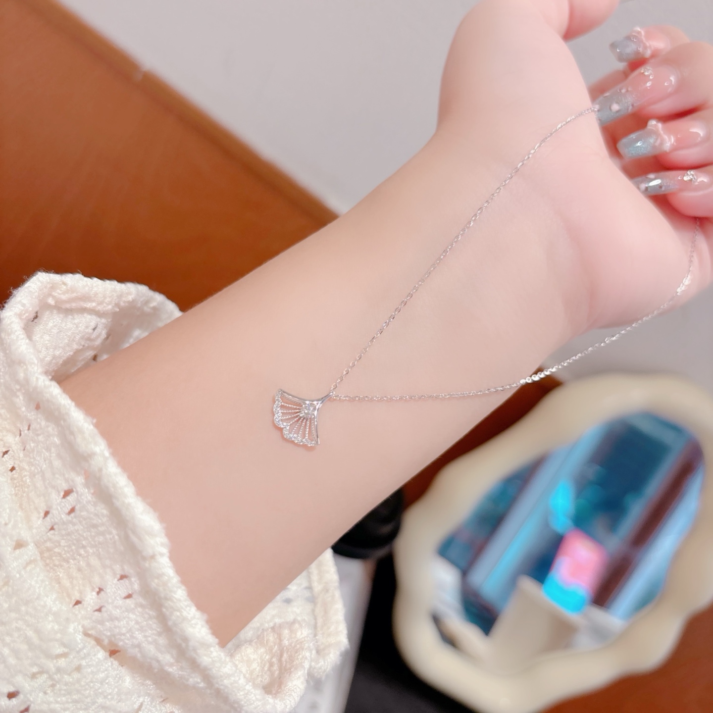 Hypoallergenic Silver Moissanite Necklace Girly Anniversary Gold