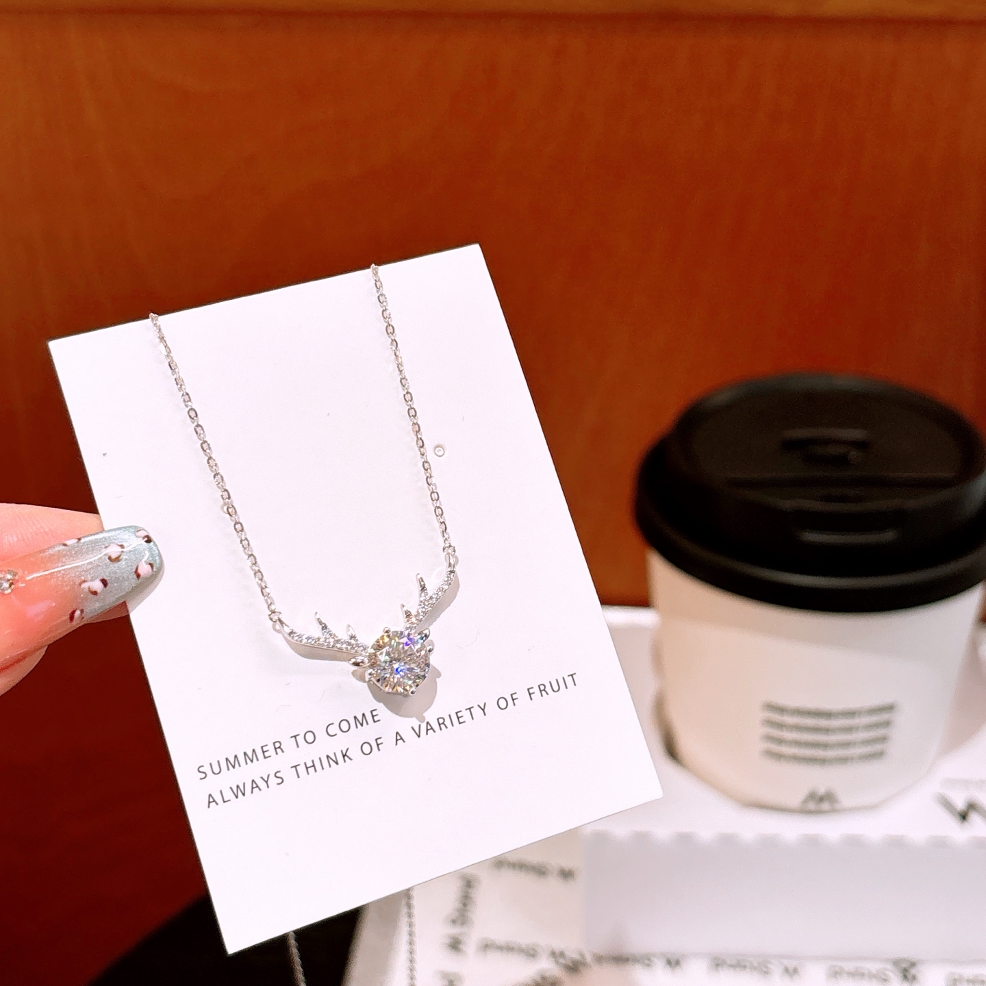 High Polish Silver Moissanite Necklace Gentle Christmas Gold