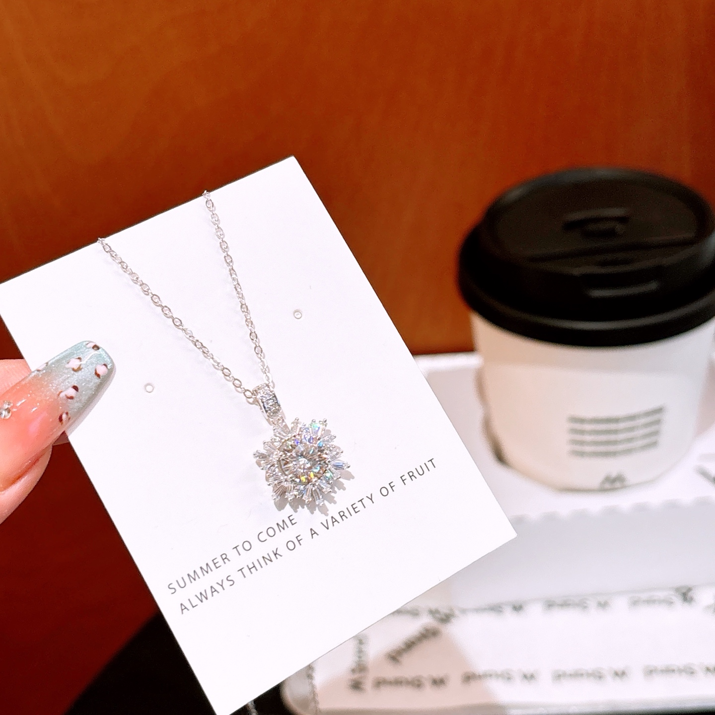 Nickel Free Silver Moissanite Necklace Soft Graduation Gold