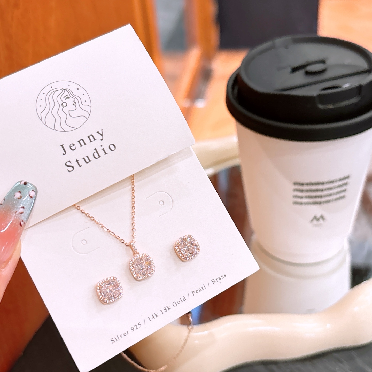 Low Allergy Silver Earrings & Necklace Set Fresh Graduation Gold