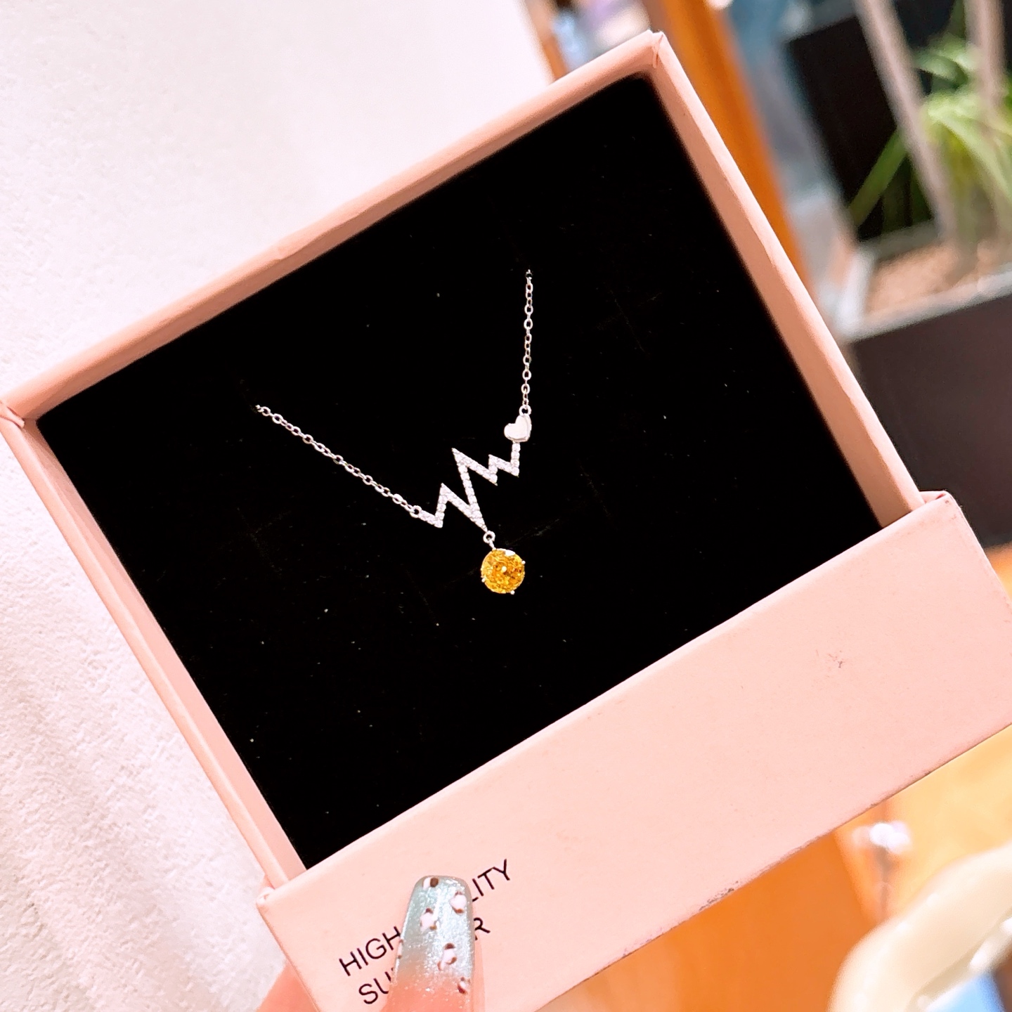 Nickel Free Silver High Carbon Diamond Necklace Playful Workplace