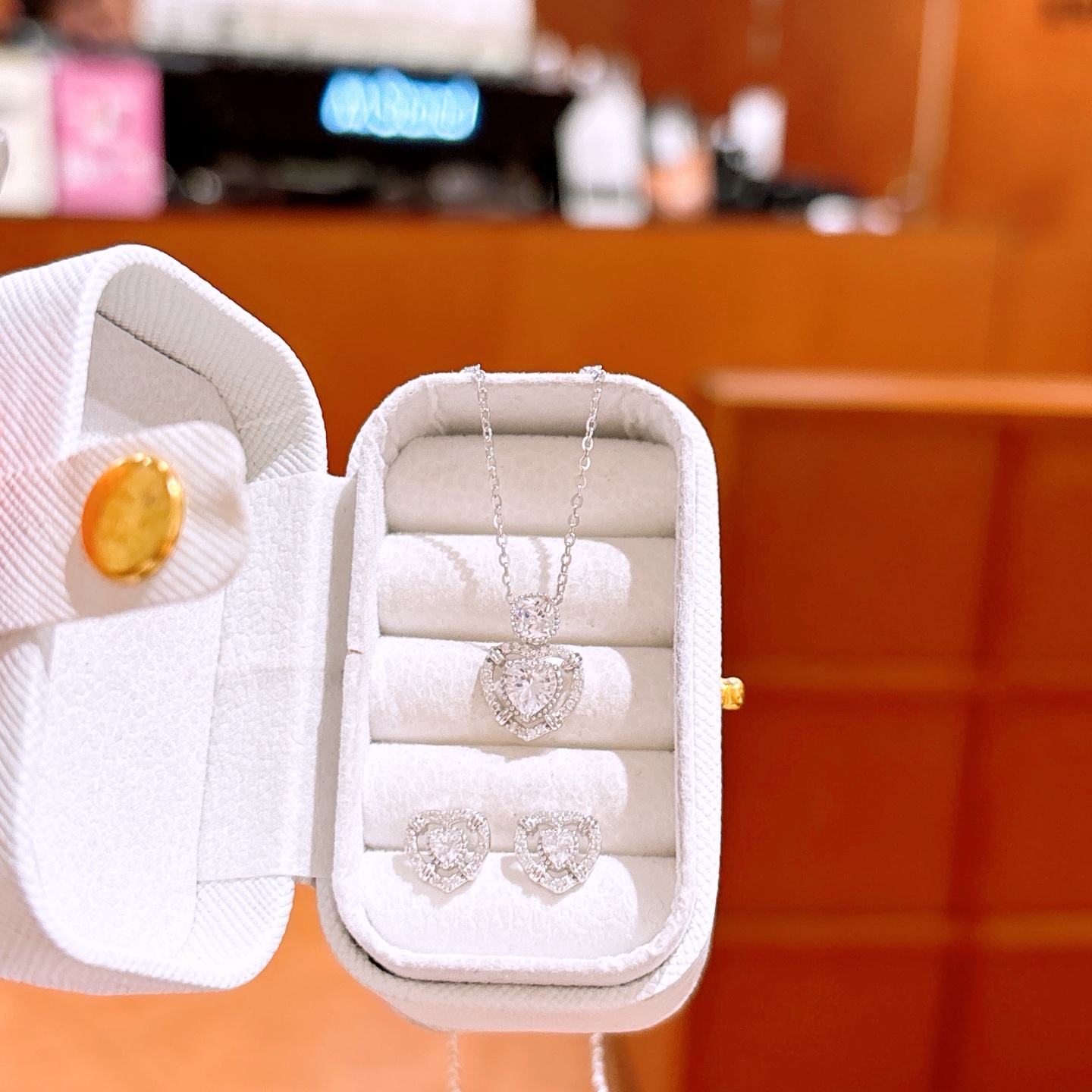 S925 Sterling Silver Earrings & Necklace Set Intellectual Everyday Wear