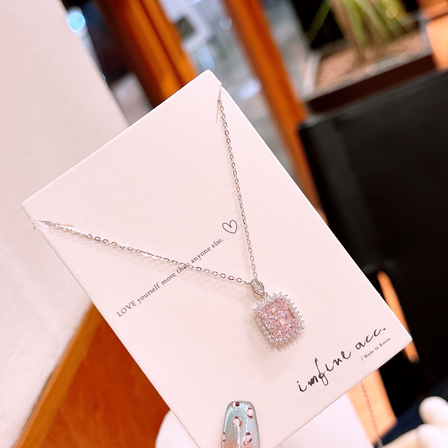 S925 Sterling Silver High Carbon Diamond Necklace Ultra Minimal Anniversary