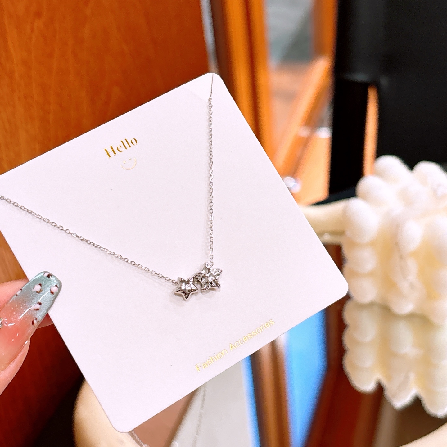 Hochglanzpoliertes Silber Kette Wald Geburtstag Gold