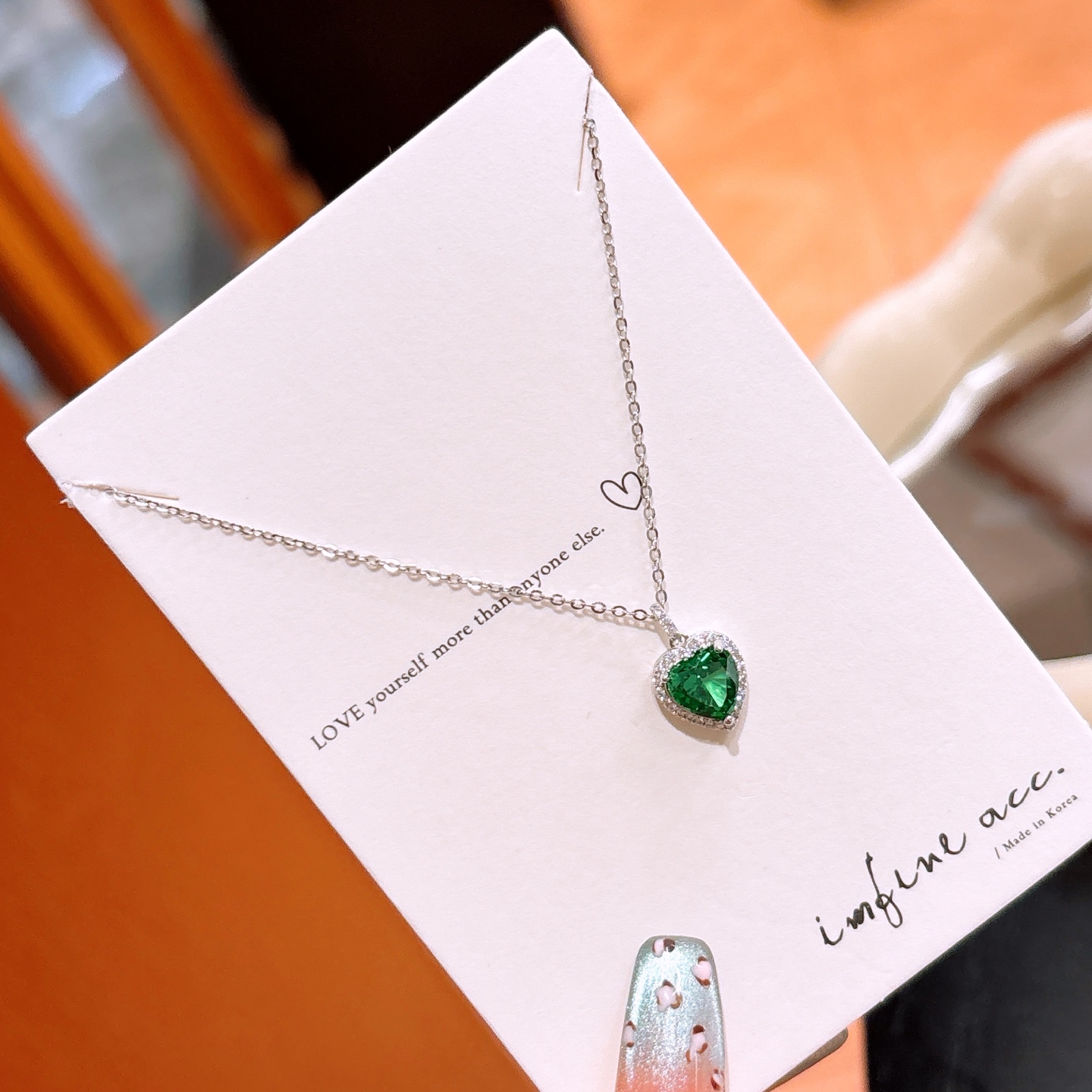 Fine Silver High Carbon Diamond Necklace Sweet & Cool Mother's Birthday