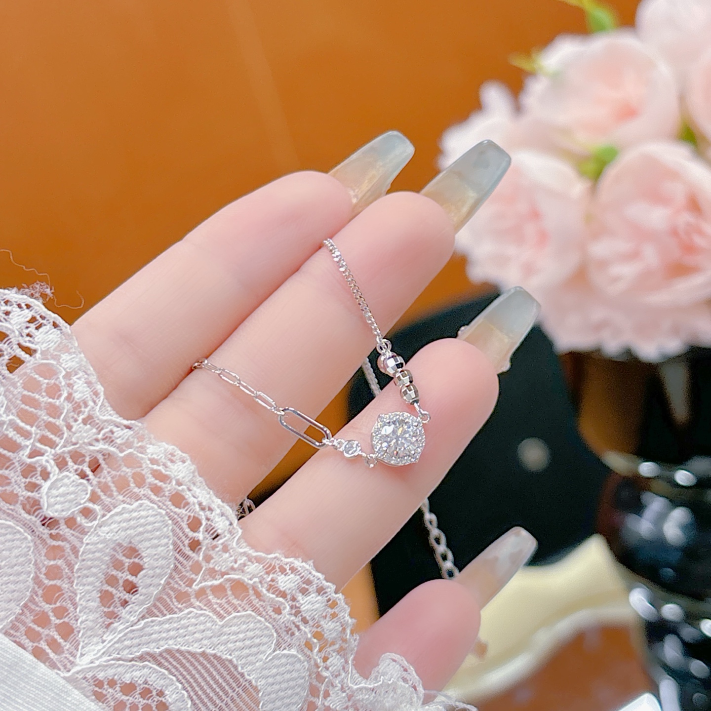 可愛いS925スターリングシルバーブレスレットシルバー ウェディングギフト