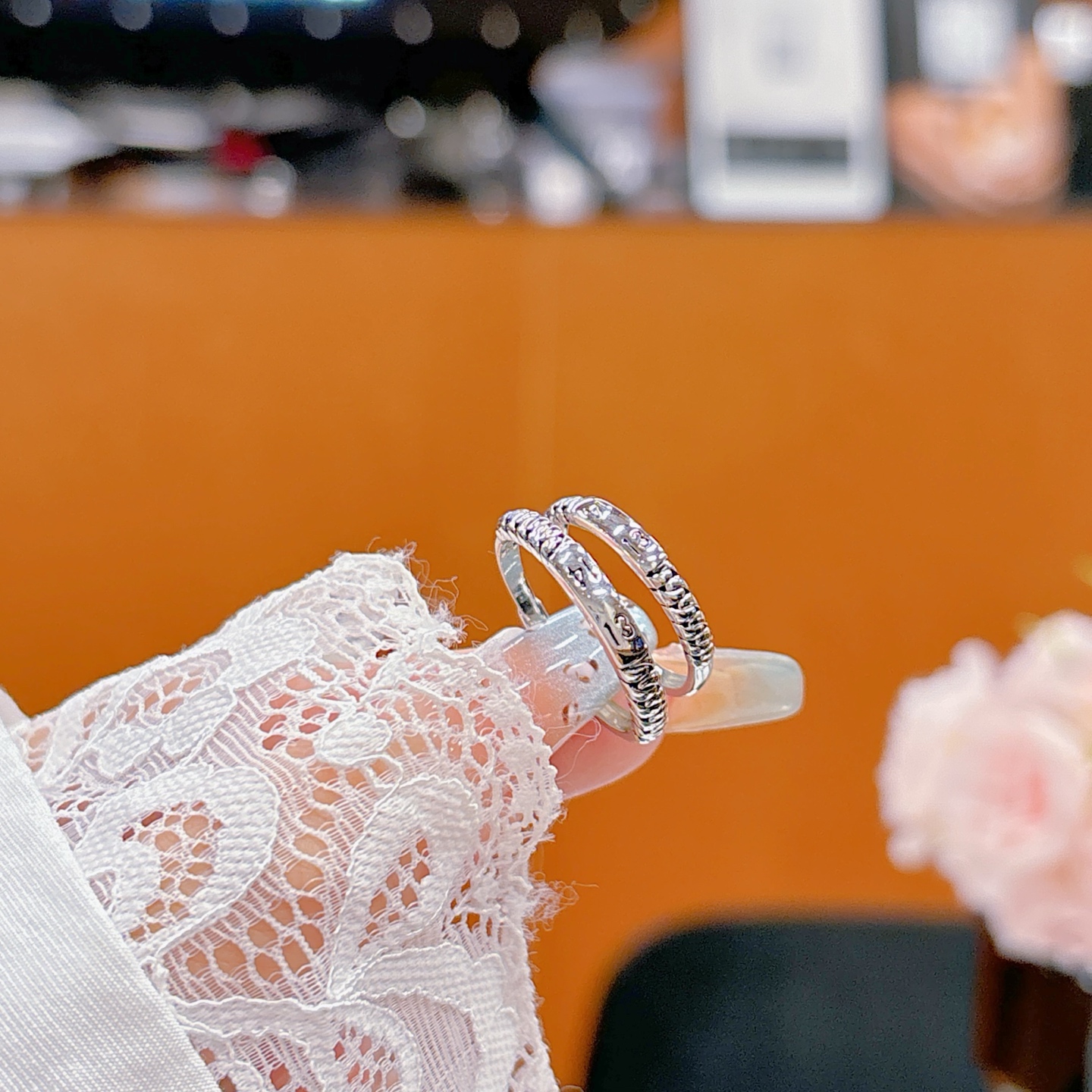 S925 Sterling Silver Couple Rings Unique Self-love Silver