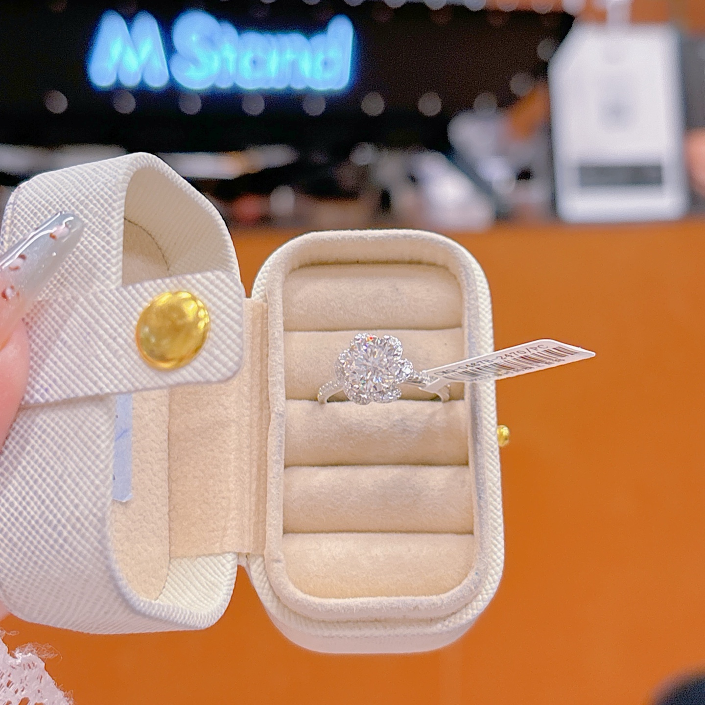 High Polish Silver Moissanite Ring Girly Mother's Day Silver