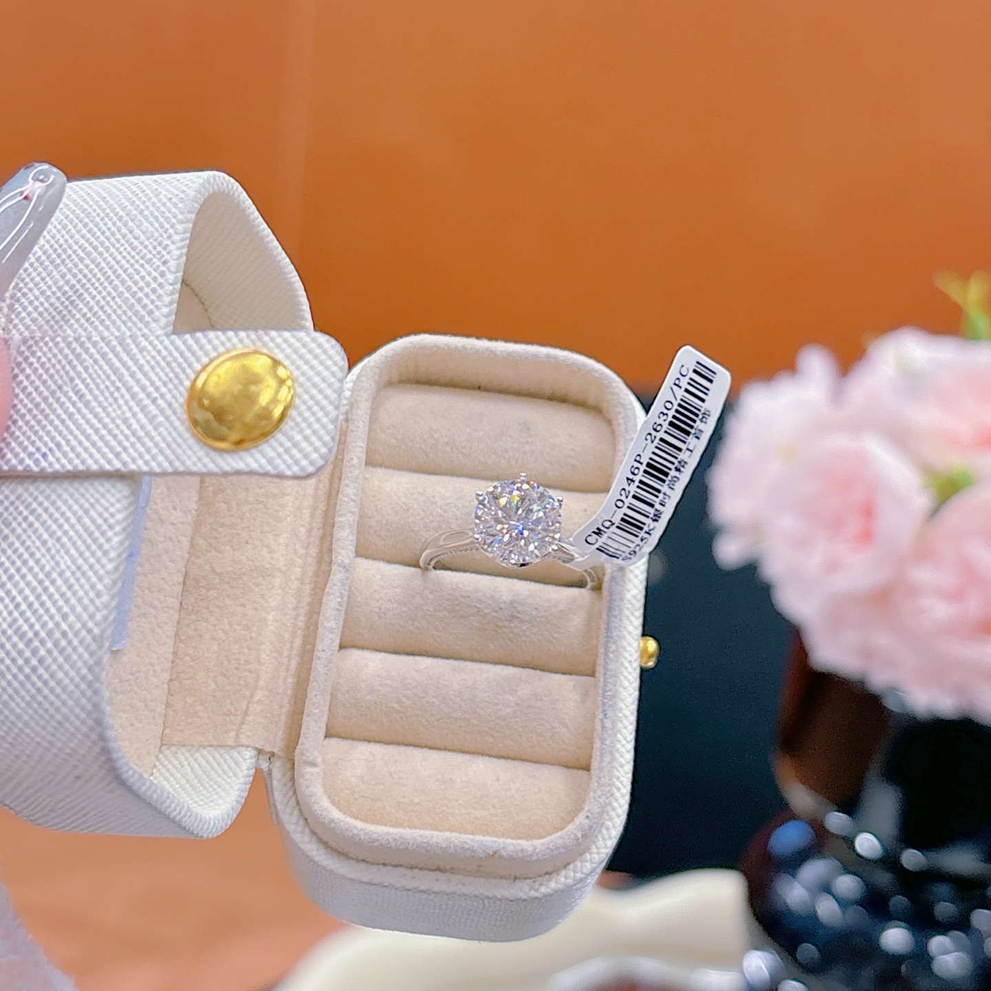 Hypoallergenic Silver Moissanite Ring Artistic Bestie Gift Gold