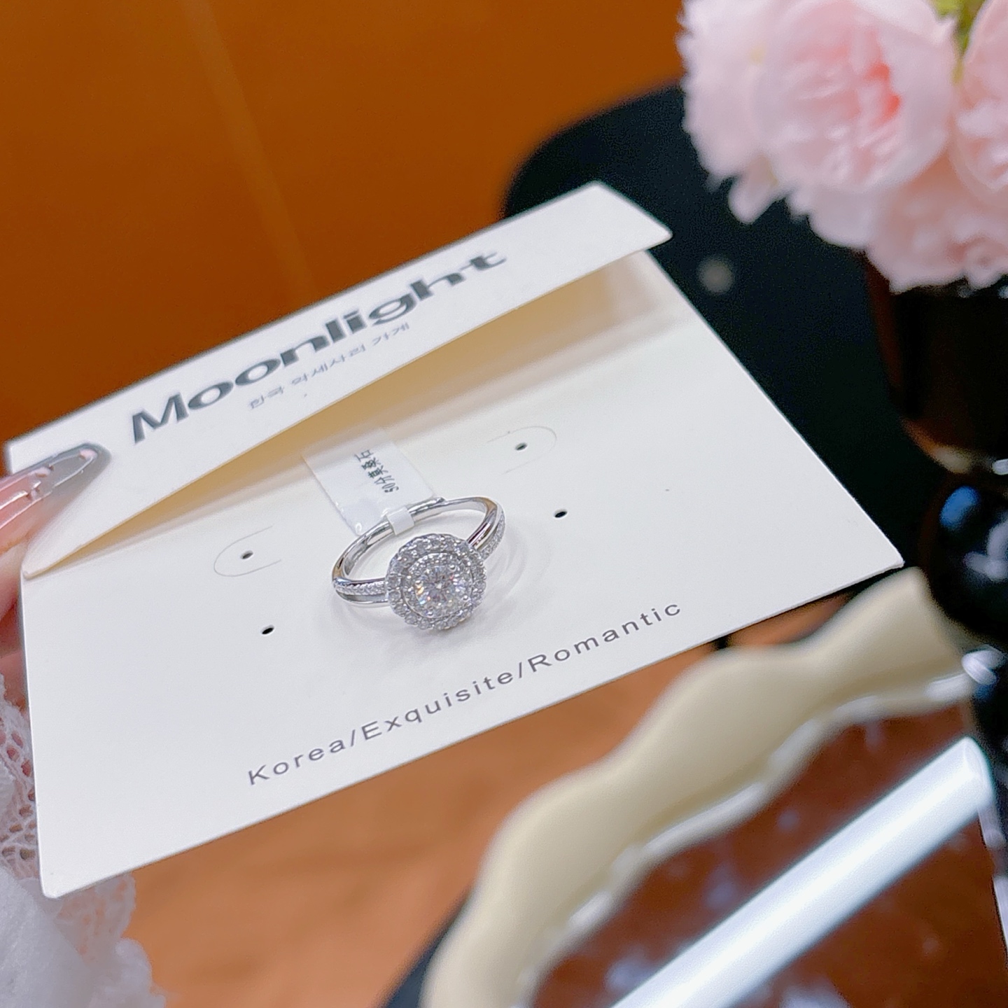 Hypoallergenic Silver Moissanite Ring Fashion Valentine's Day Silver