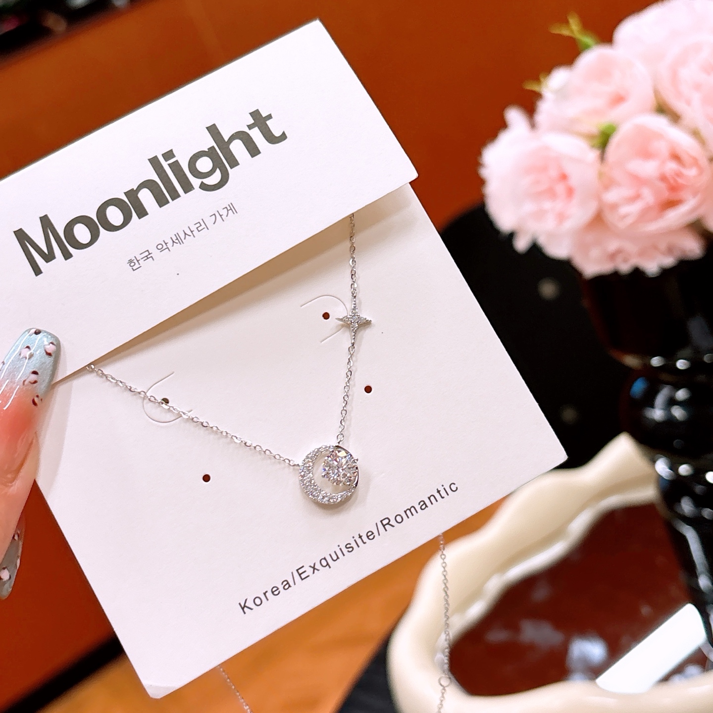 S925 Sterling Silver Moissanite Necklace French Self-love Silver