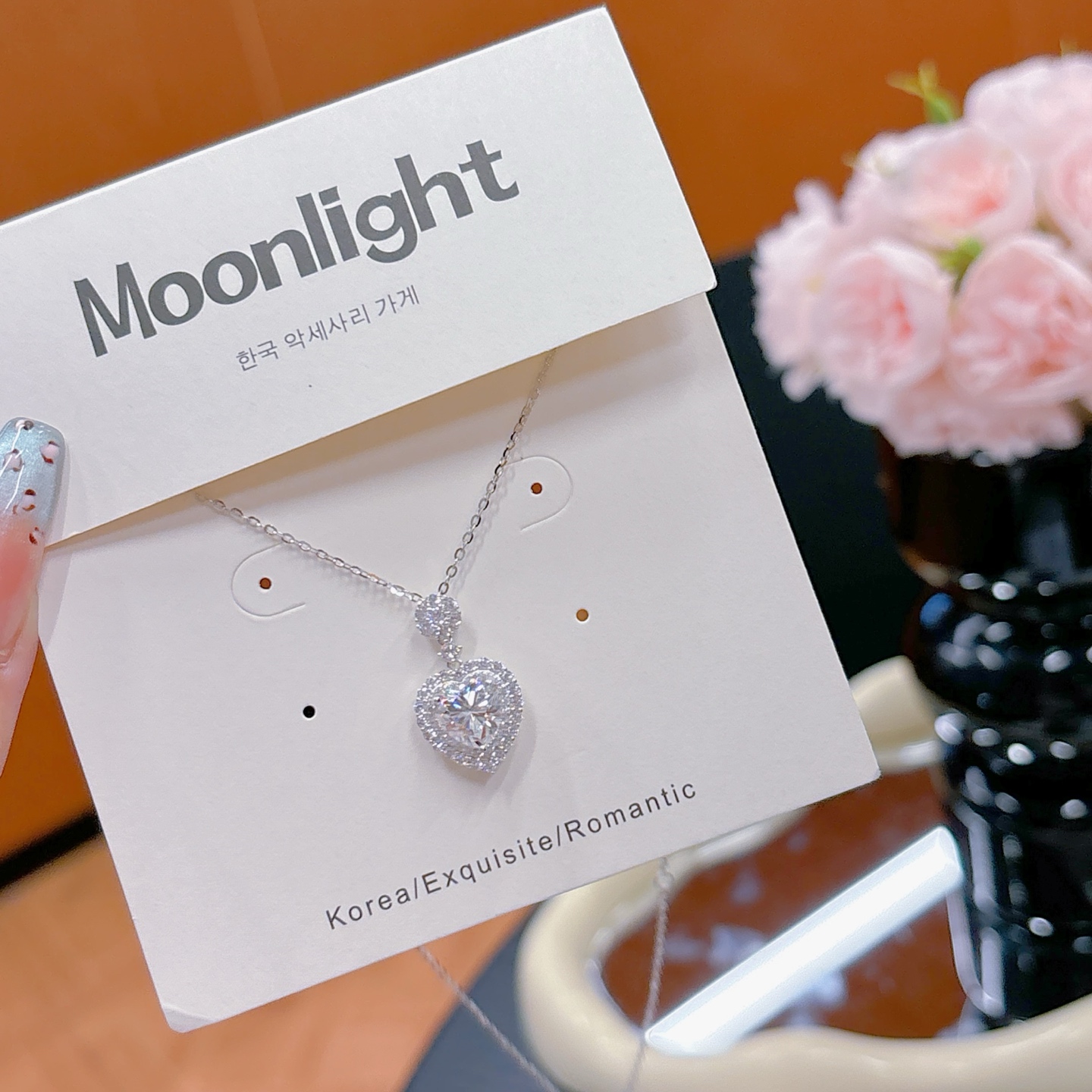 Fine Silver Moissanite Necklace Fresh Annual Party Gold