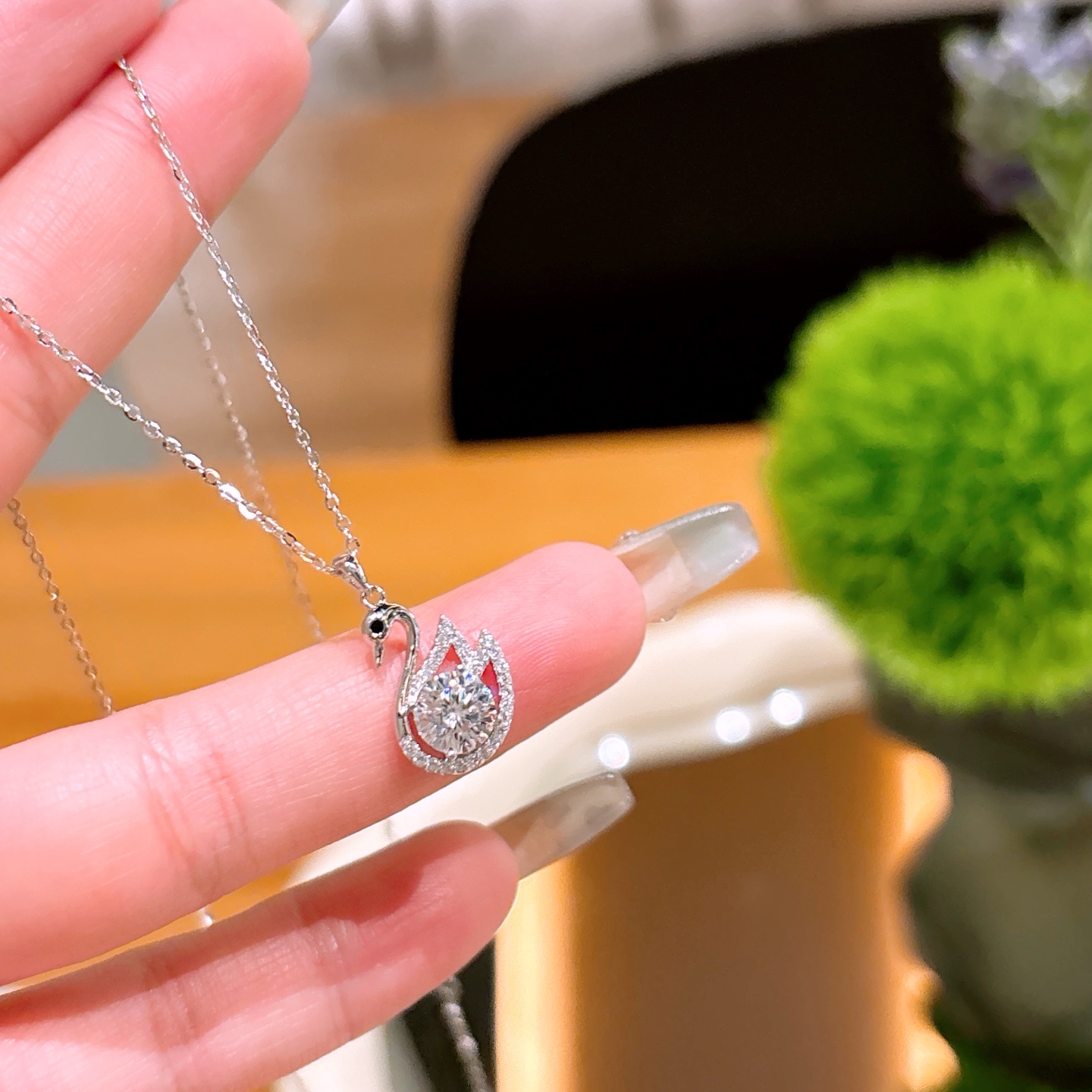 Nickel Free Silver Moissanite Necklace Vintage Workplace Gold