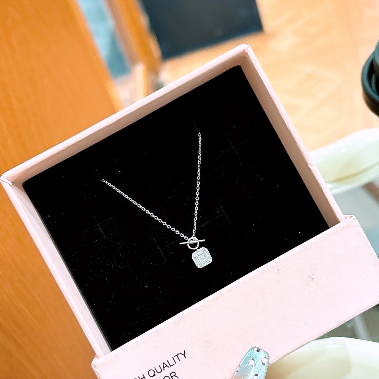 S925 Sterling Silver Moissanite Necklace Delicate Christmas Silver