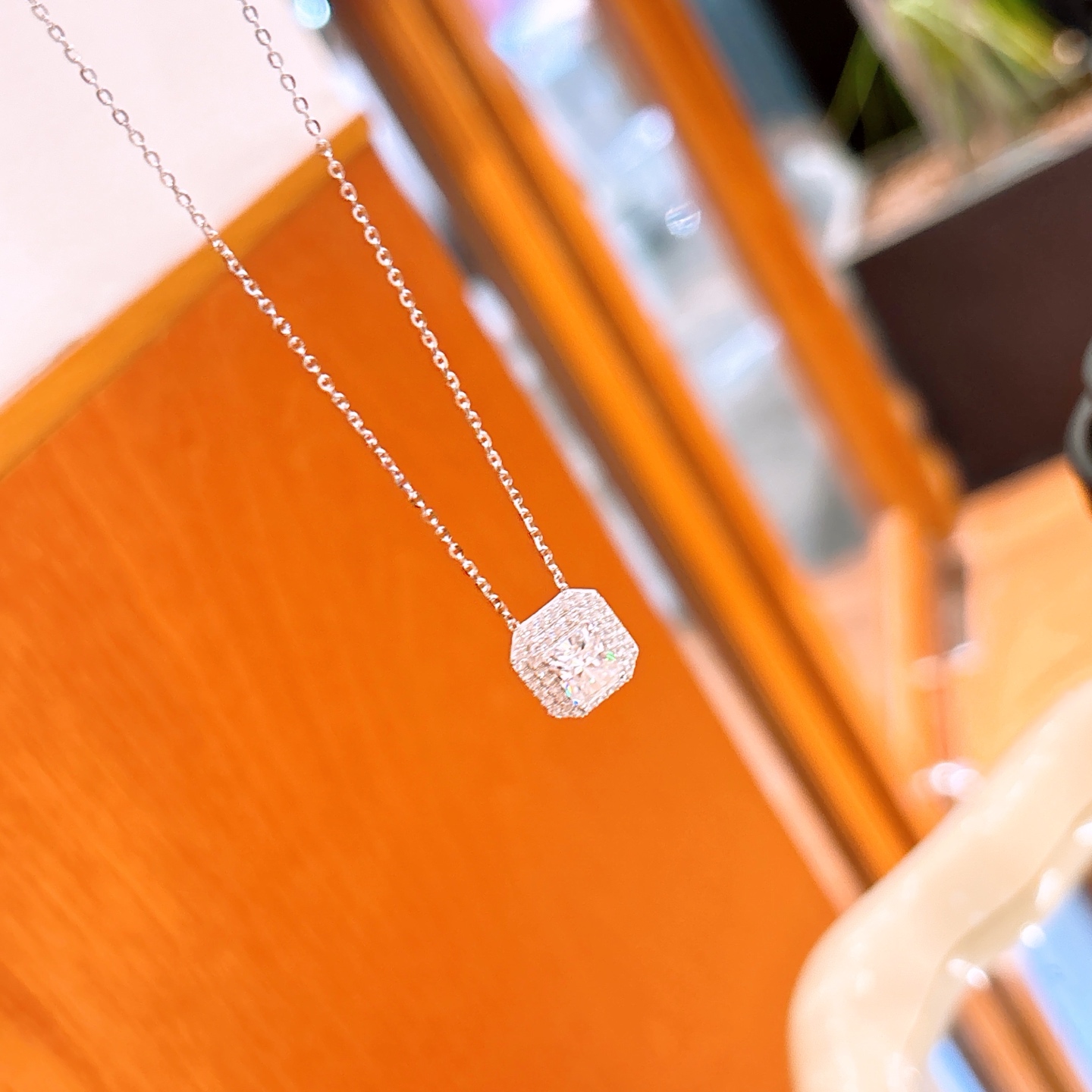 925 Silver Moissanite Necklace Unique Graduation Gold