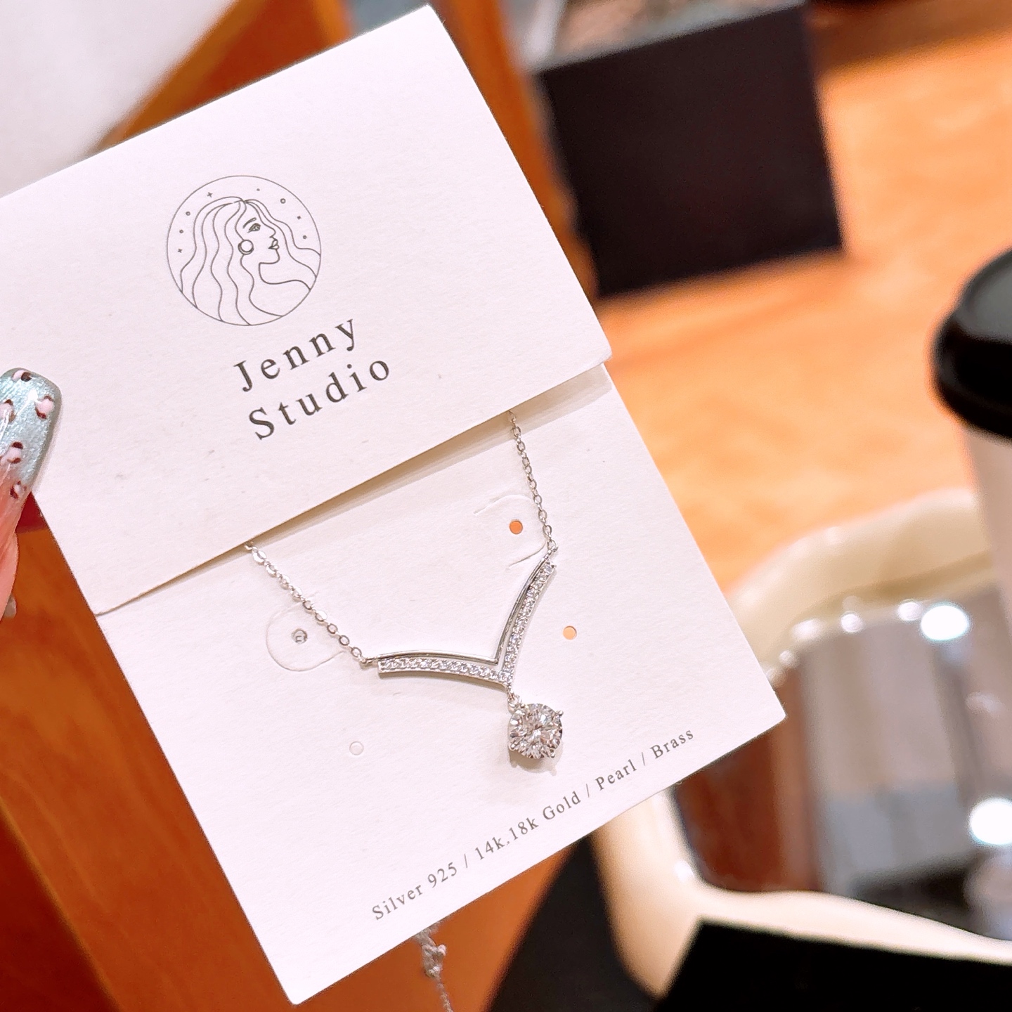 High Polish Silver Moissanite Necklace Precision Travel Silver