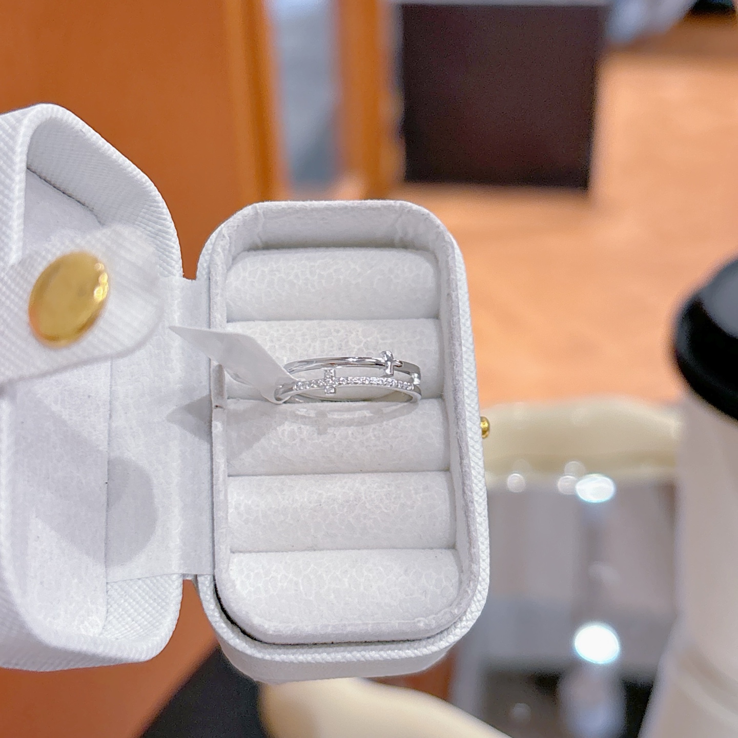 S925 Sterling Silver Ring Elegant Gift for Her Gold