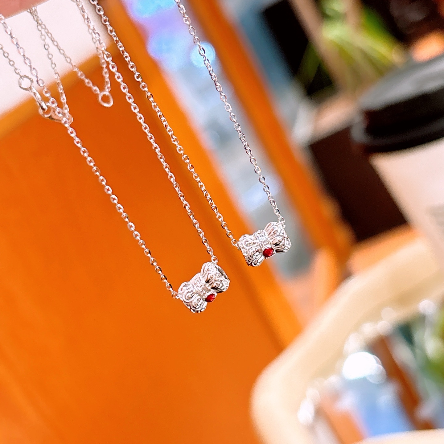 Fine Silver Necklace Delicate Workplace Silver