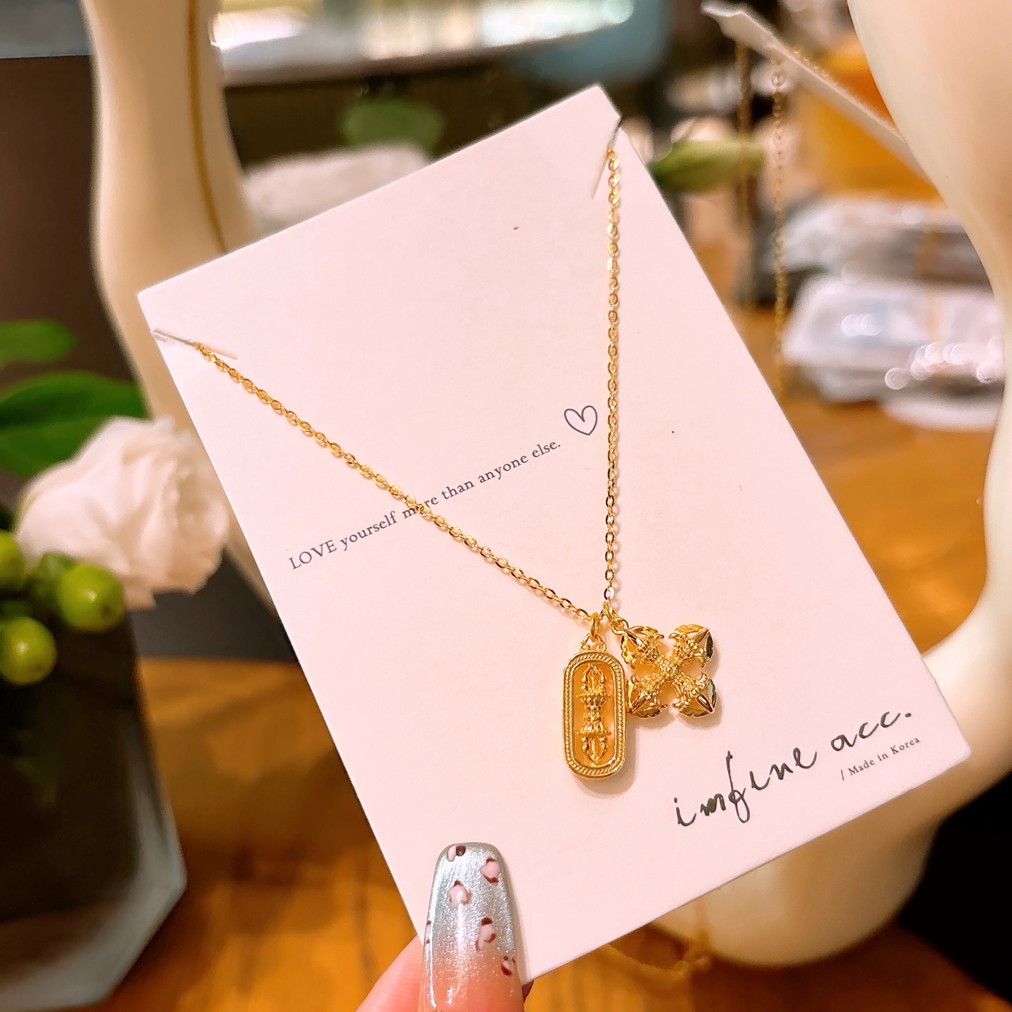 繊細ニッケル無添加銀ネックレスゴールド プロポーズ