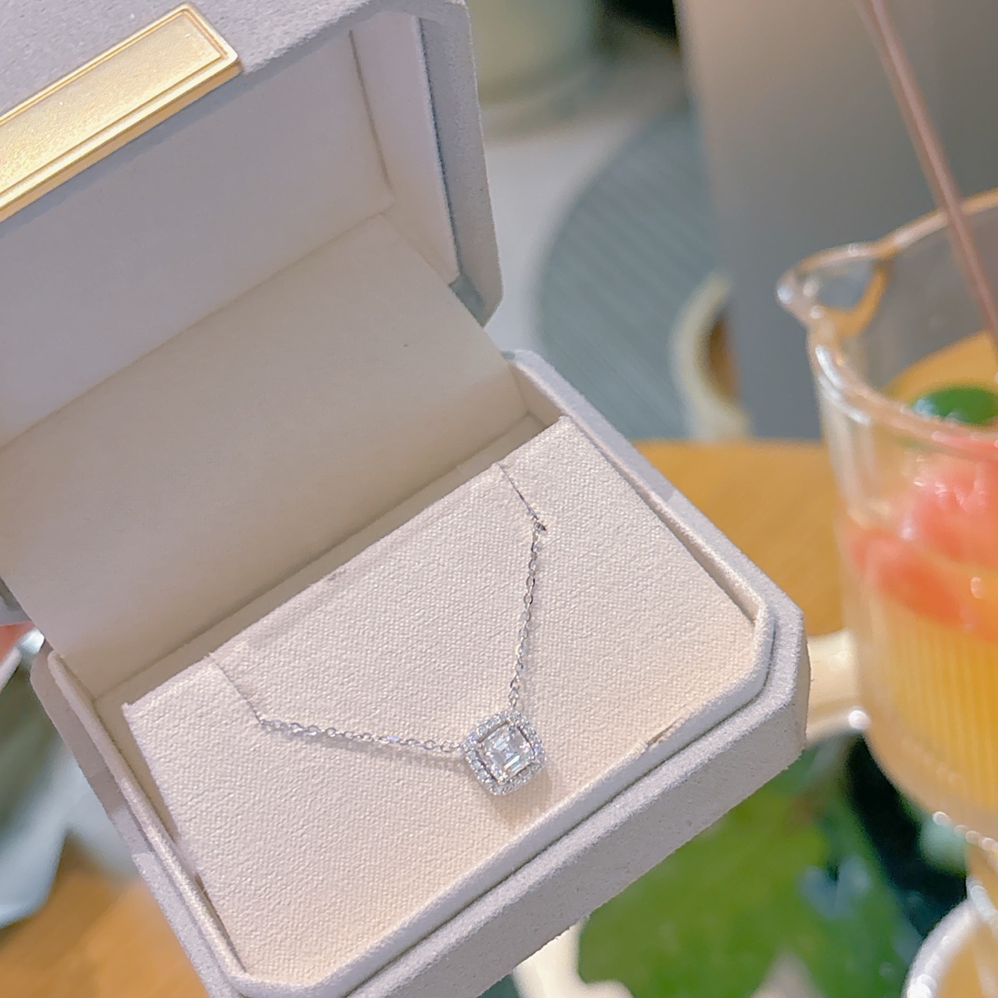 Allergiearmes Silber Moissanit Kette Romantisch Geständnis Gold