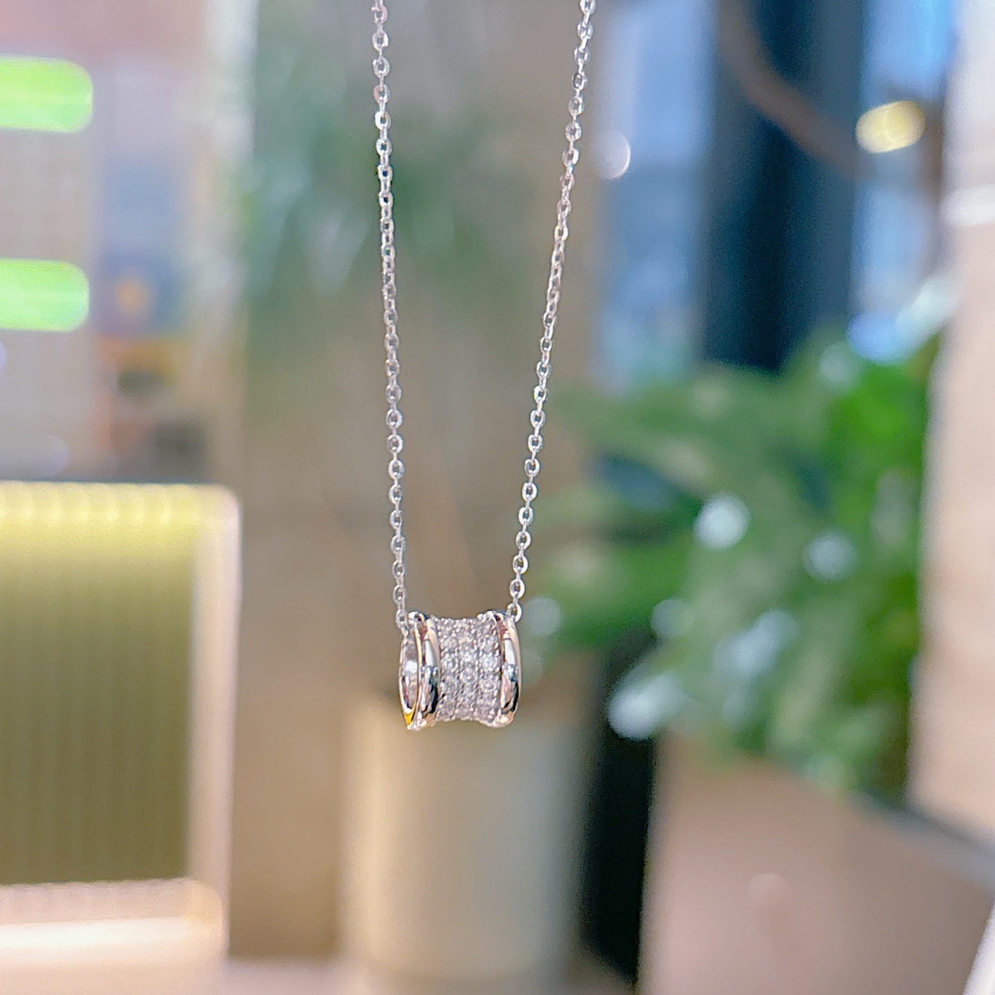 S925 Sterling Silver Moissanite Necklace Dainty Bestie Gift Silver