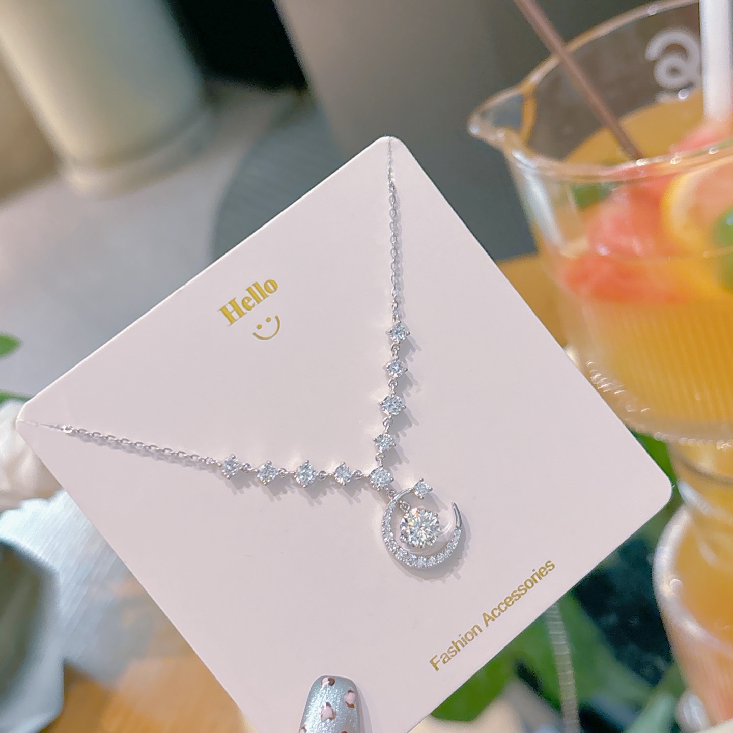 Fine Silver Moissanite Necklace Fashion Housewarming Silver