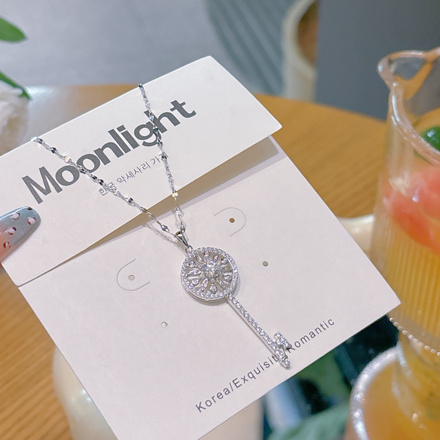 Fine Silver Moissanite Necklace Precision Party Gold