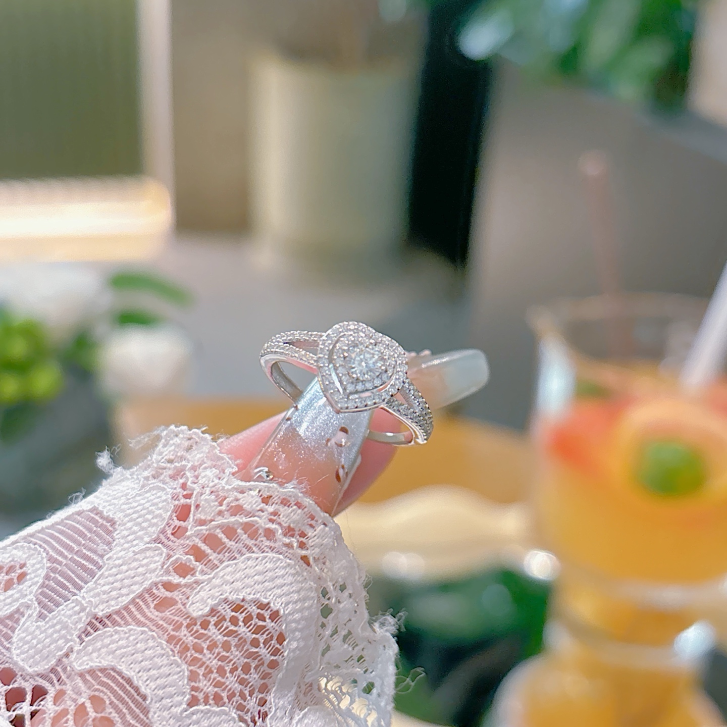 Low Allergy Silver Moissanite Ring Soft Party Gold