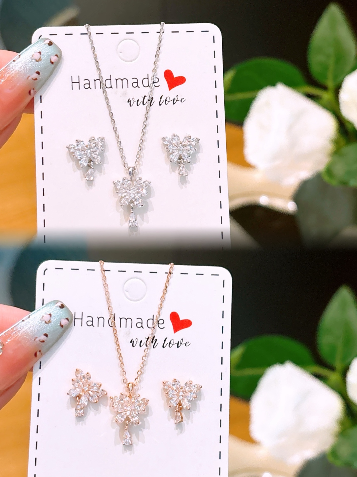 High Polish Silver Earrings & Necklace Set Unique Annual Party Silver