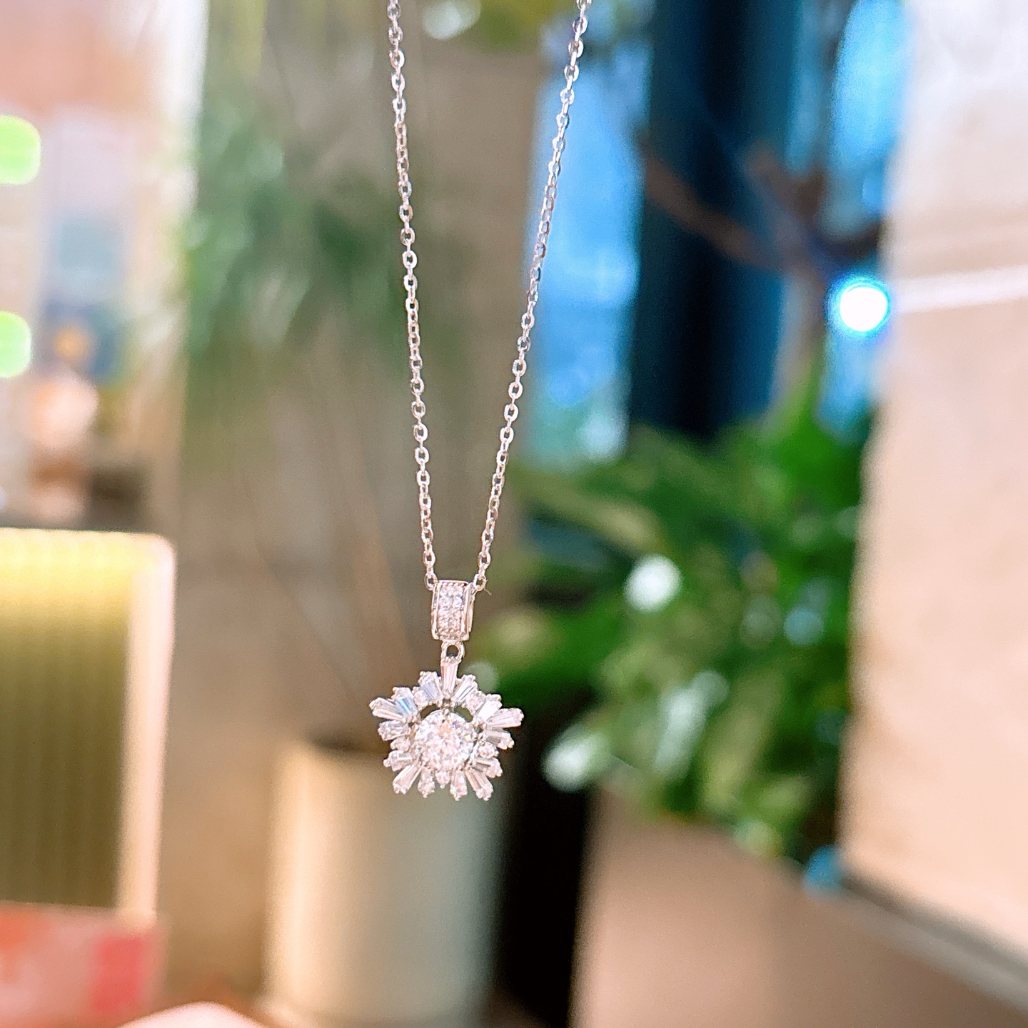 遊び心925シルバーモアッサナイトネックレスシルバー 年次パーティー