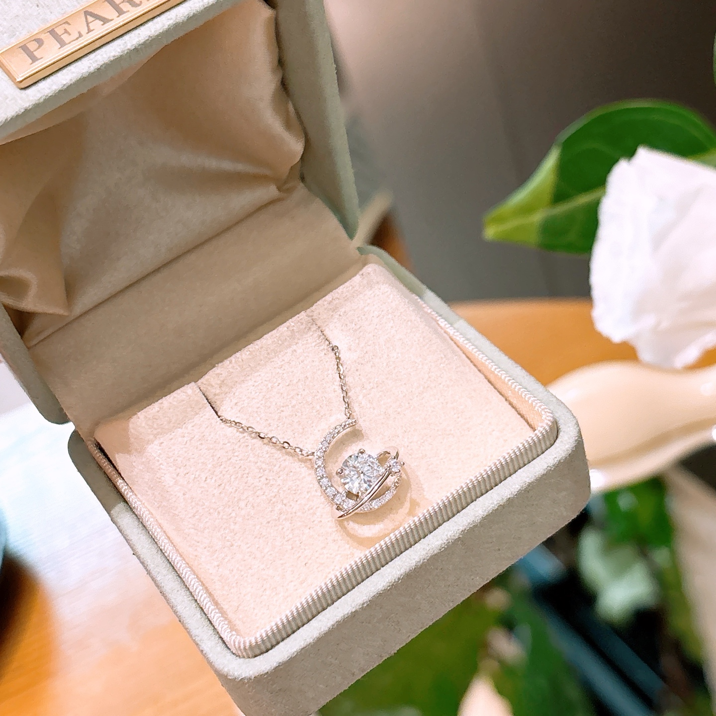 Low Allergy Silver Moissanite Necklace Precision Father's Day Silver