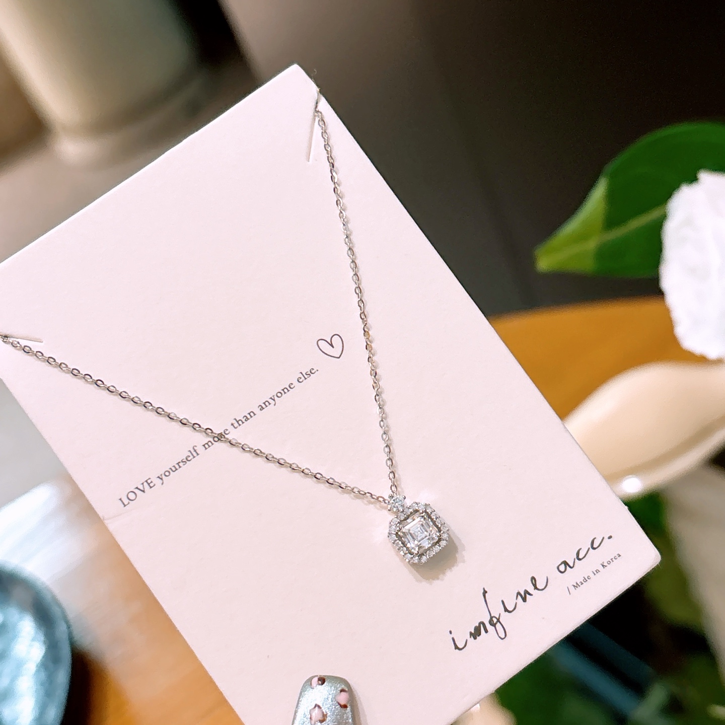 925 Silver Moissanite Necklace Gentle Spring Festival Silver